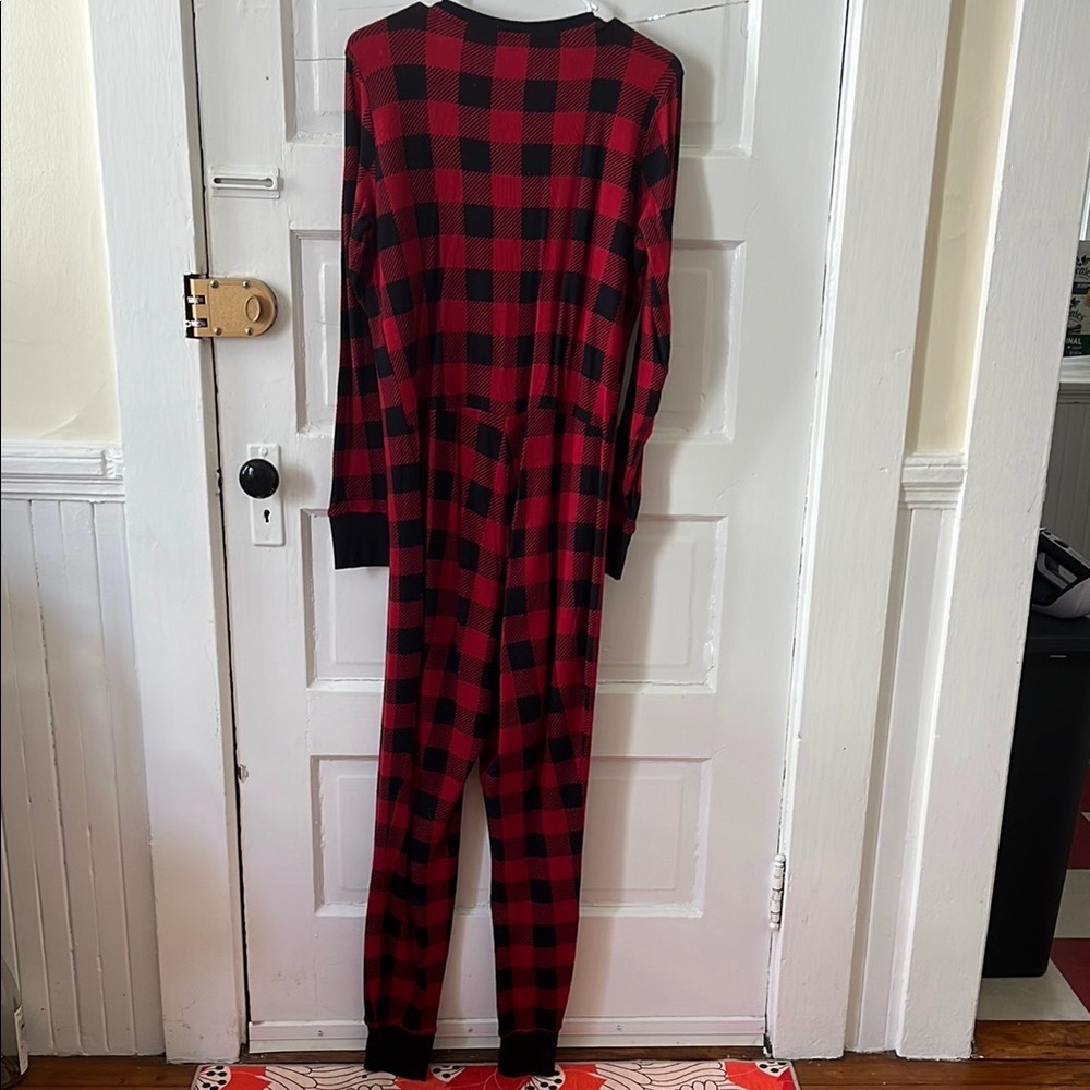 Red and Black Plaid Onesie Pajamas LLBean - Picture 3 of 3